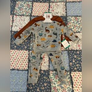 NWT Koala Baby 3-Piece Quilted Set Grey Dinousaur, Size 18m